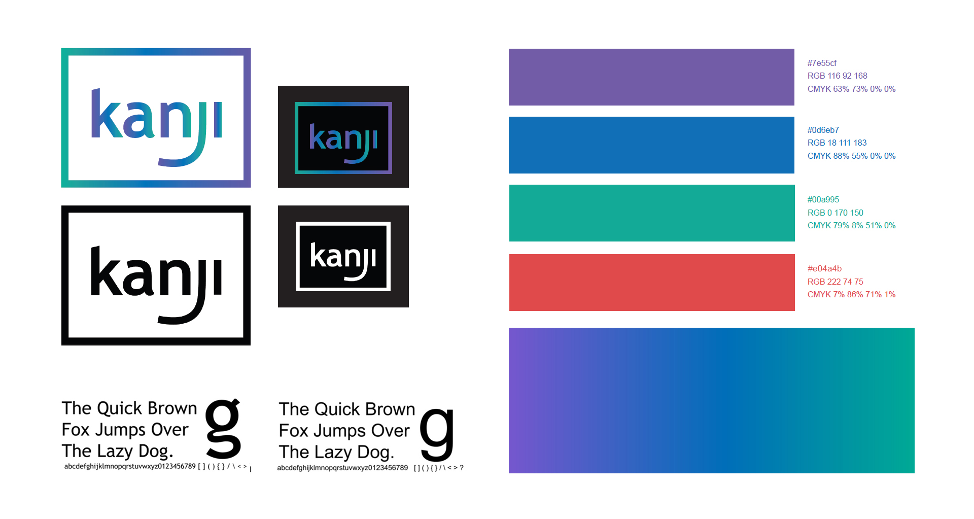 
Kanji logo, colors and typography

